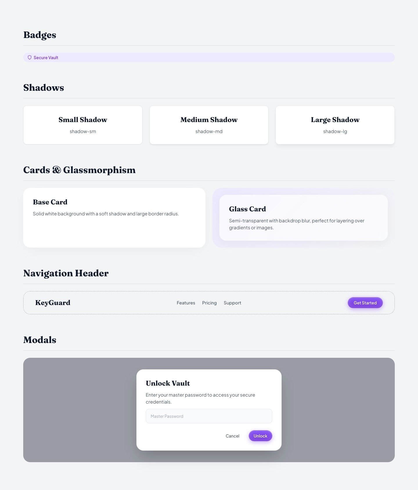 Loomi style guide: badges through modals