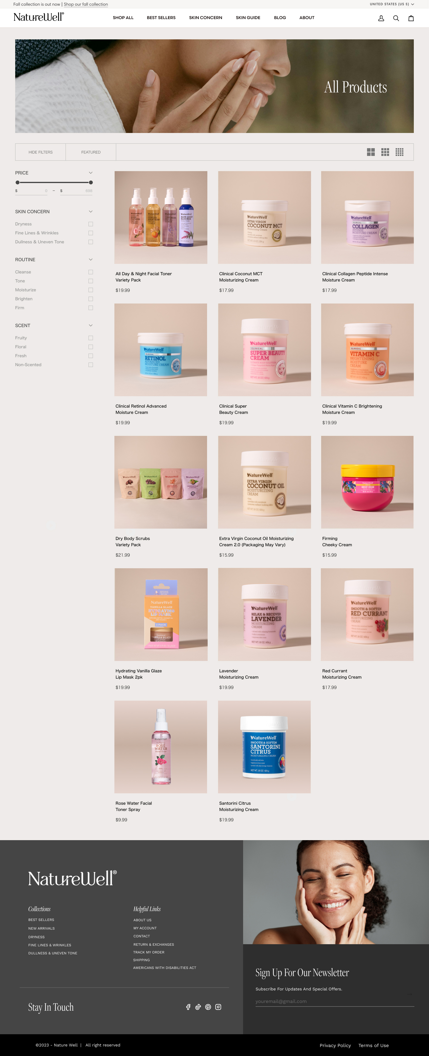 NatureWell collection page design