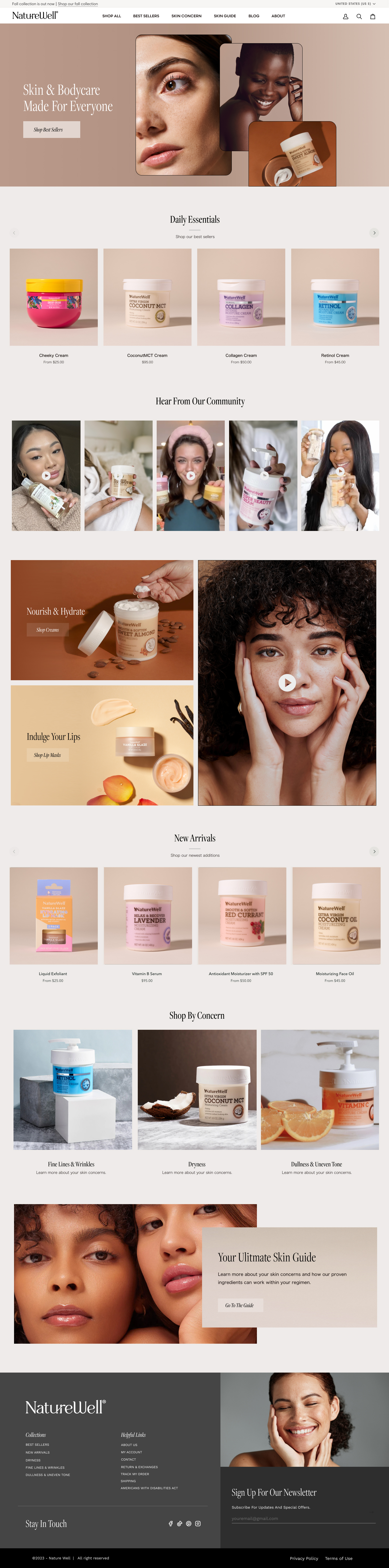 NatureWell landing page design