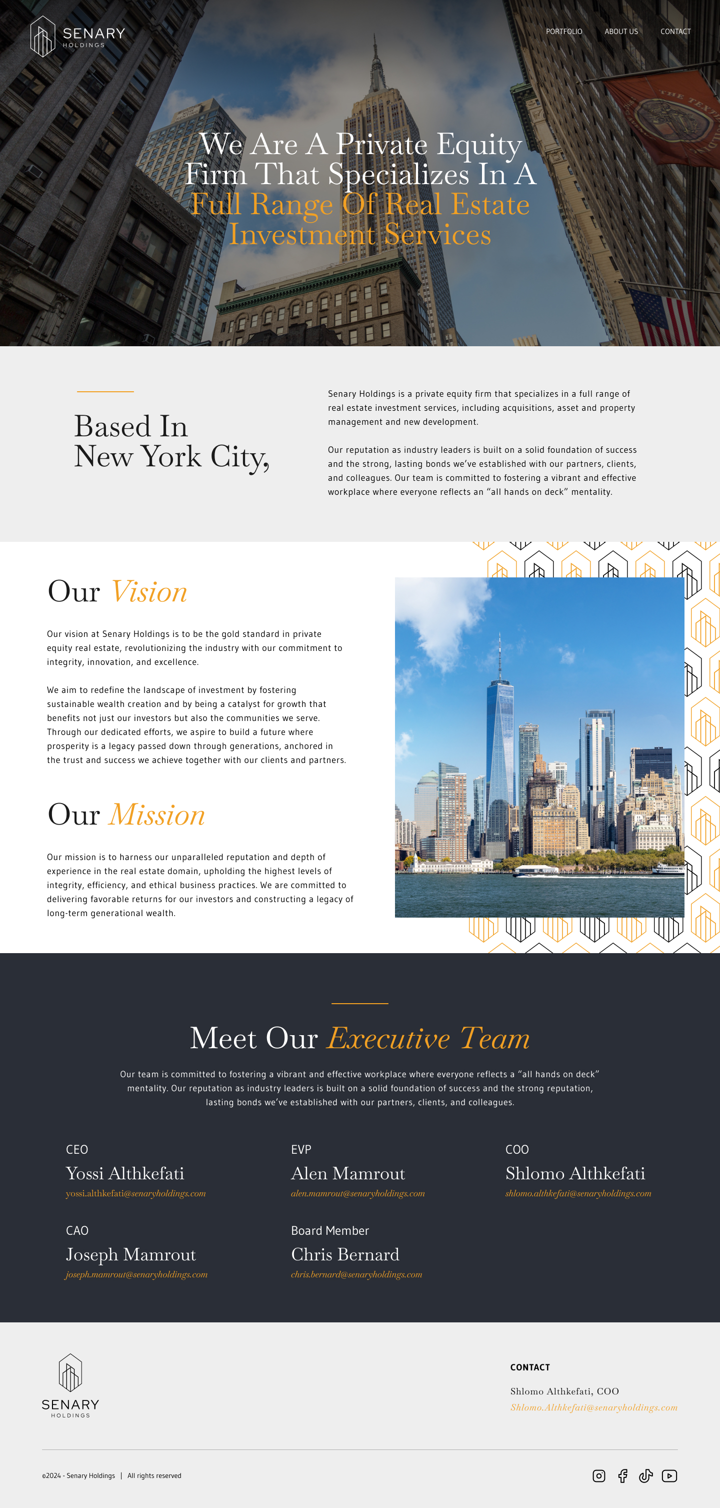 Sentry Realty about us page design
