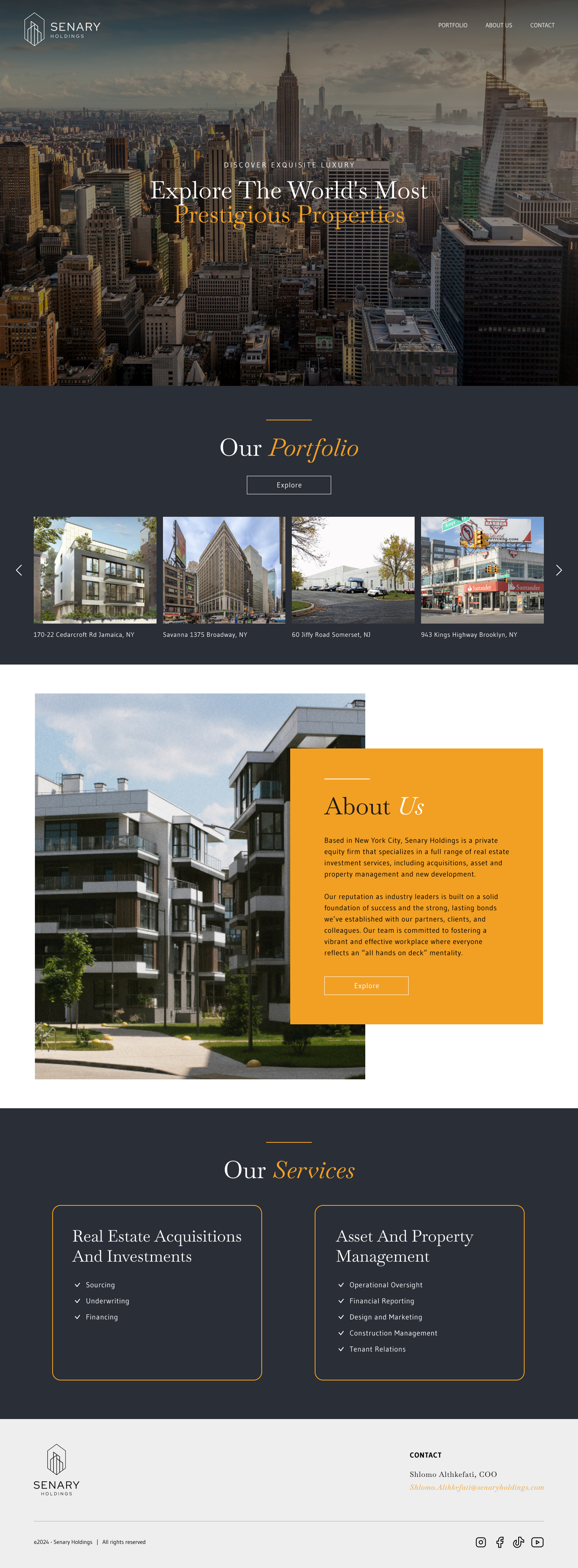 Sentry Realty homepage design