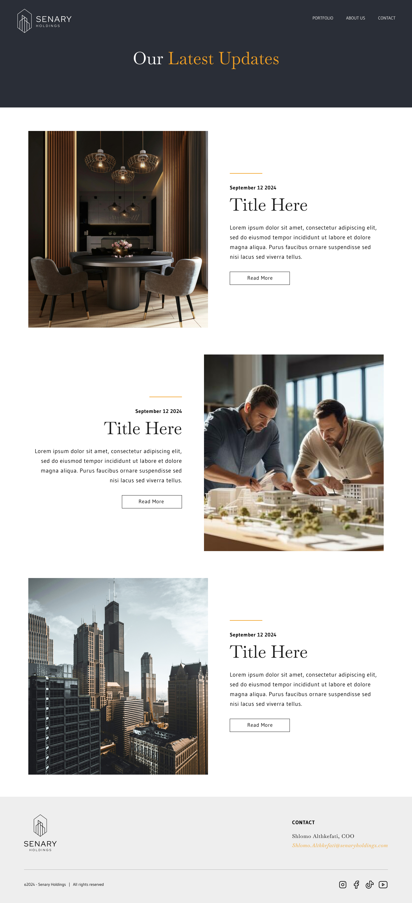 Sentry Realty news page design